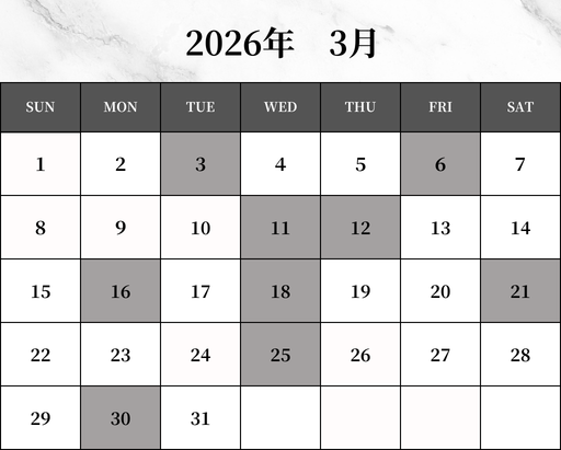 カレンダー次月