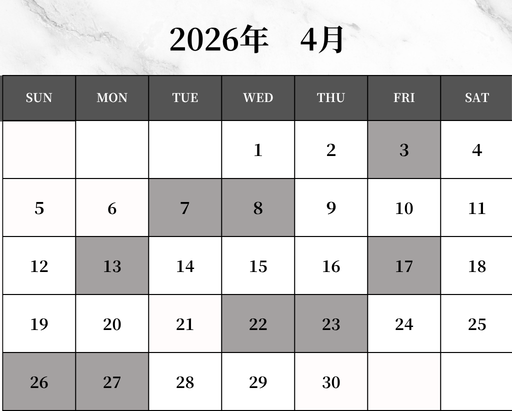 カレンダー当月